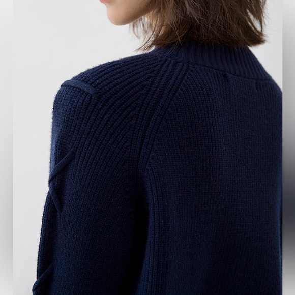 Brand new navy blue sweater with braided sleeve - Picture 7 of 11